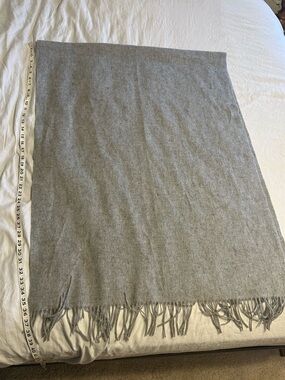 Luxury 100% Cashmere Scarf Wrap Shawl Heather Gray